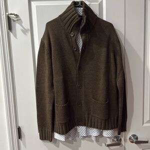 Beautiful Banana Republic Brown Heavy Cardigan sweater XL great soft materiall